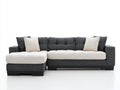 Canapé d'angle - tissu - 290x170x86 cm - anthracite-écru - moderne