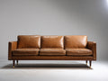 Canapé 3 places-Cuir-235x92x82 cm-Camel-Style rétro