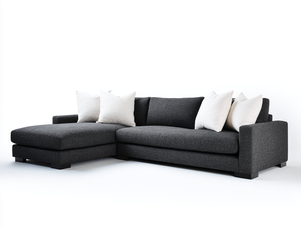 Canapé d'angle - tissu - 320x180x86 cm - anthracite - moderne
