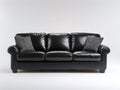 Canapé 3 places-Cuir-235x96x84 cm-Noir-Style contemporain
