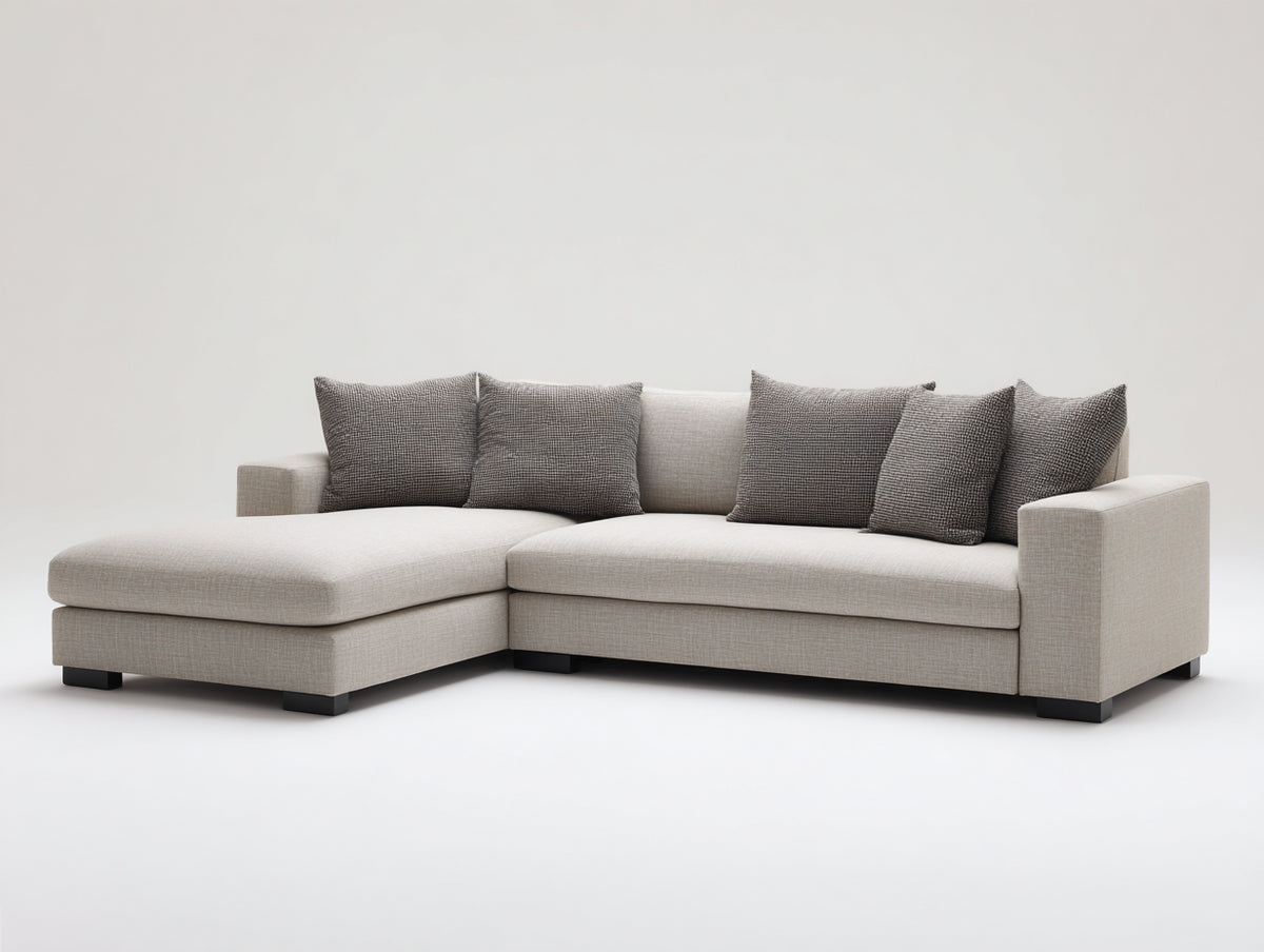Canapé d'angle - tissu - 300x180x85 cm - beige - contemporain