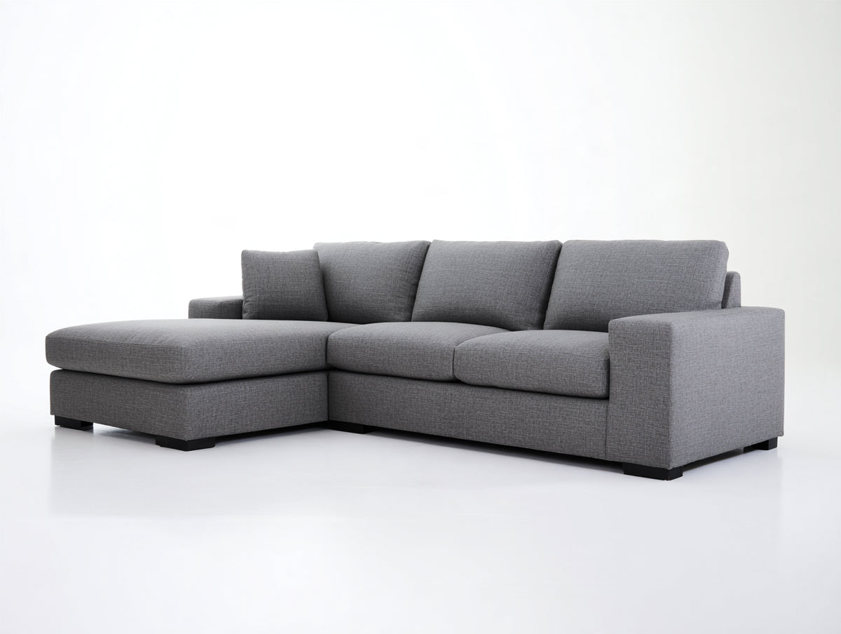 Canapé d'angle - tissu - 300x170x85 cm - gris - moderne