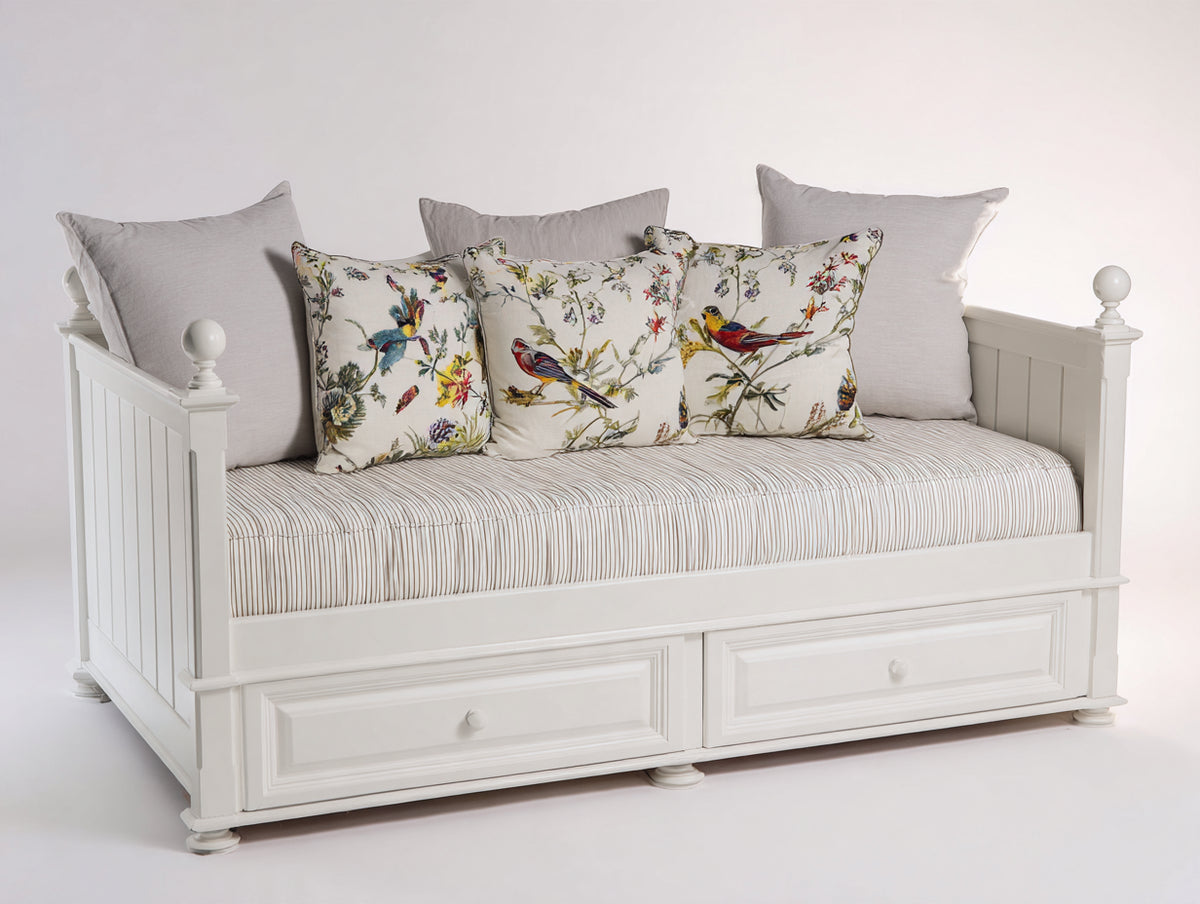 Canapé lit-Bois-206x90x84 cm-Blanc-Classique
