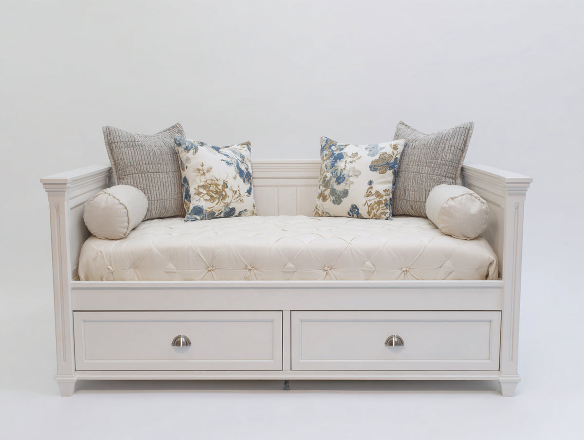 Canapé lit-Bois-200x90x80 cm-Blanc-Classique