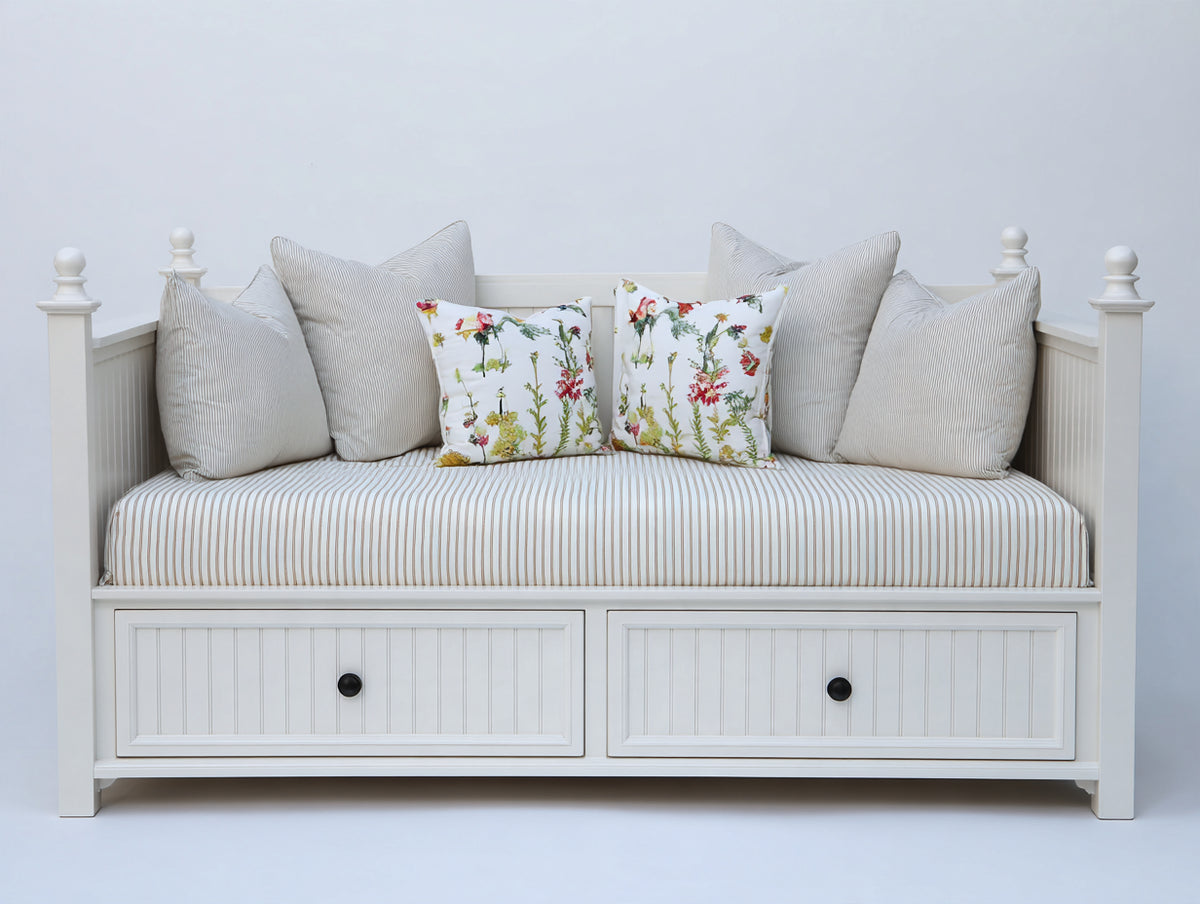 Canapé lit-Bois-205x90x82 cm-Blanc-Classique