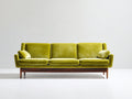 Canapé 3 places-Velours-235x90x82 cm-Vert olive-Style Mid-Century