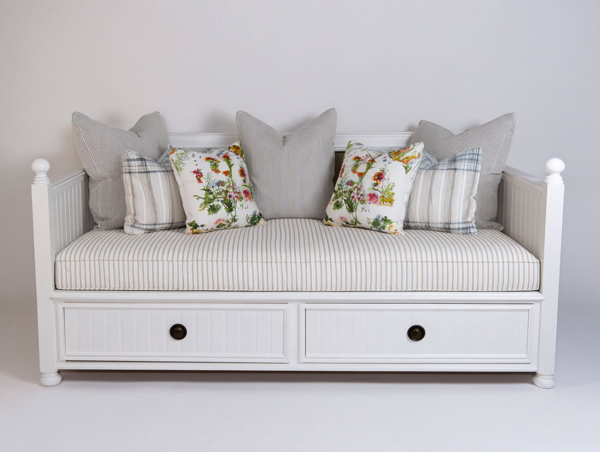 Canapé lit-Bois-200x90x82 cm-Blanc-Classique