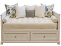 Canapé lit-Bois-200x90x78 cm-Blanc cassé-Classique