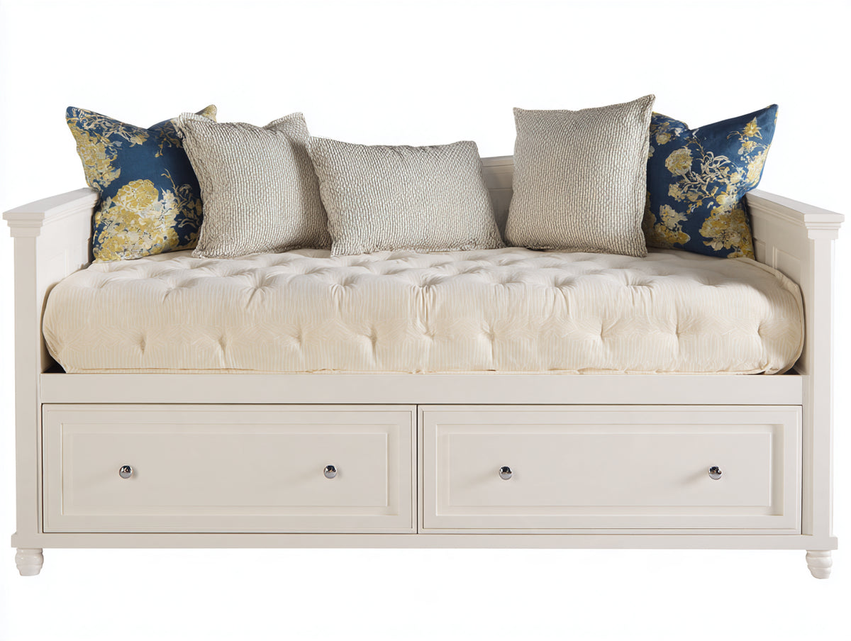 Canapé lit-Bois-200x90x75 cm-Blanc-Classique