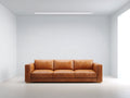 Canapé 3 places-Cuir-245x102x86 cm-Châtaigne-Style élégant