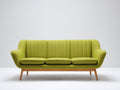 Canapé 3 places-Tissu-230x92x82 cm-Vert citron-Style Mid-Century