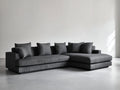 Canapé d'angle - tissu - 330x190x85 cm - gris foncé - contemporain
