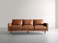 Canapé 3 places-Cuir-230x90x80 cm-Marron-Style rétro